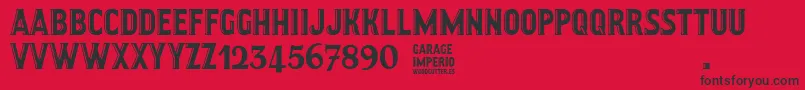 Шрифт GarageImperio – чёрные шрифты на красном фоне