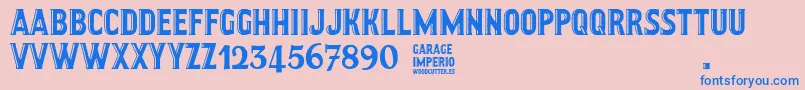 Шрифт GarageImperio – синие шрифты на розовом фоне