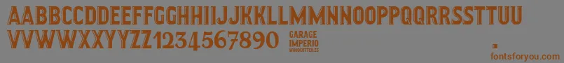 Шрифт GarageImperio – коричневые шрифты на сером фоне