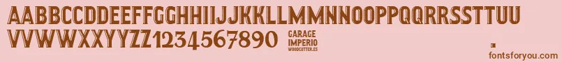 Fonte GarageImperio – fontes marrons em um fundo rosa