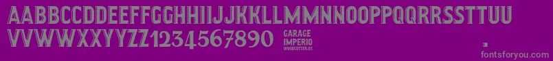 fuente GarageImperio – Fuentes Grises Sobre Fondo Morado