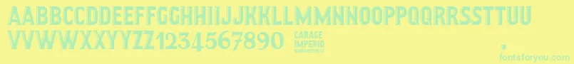 GarageImperio Font – Green Fonts on Yellow Background