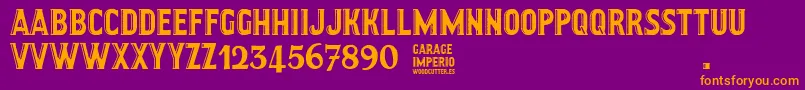 GarageImperio Font – Orange Fonts on Purple Background