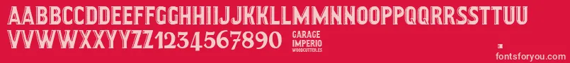 フォントGarageImperio – 赤い背景にピンクのフォント
