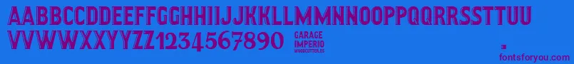 GarageImperio-fontti – violetit fontit sinisellä taustalla