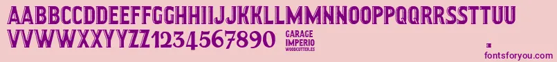 Czcionka GarageImperio – fioletowe czcionki na różowym tle