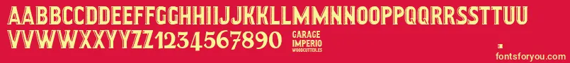 GarageImperio Font – Yellow Fonts on Red Background