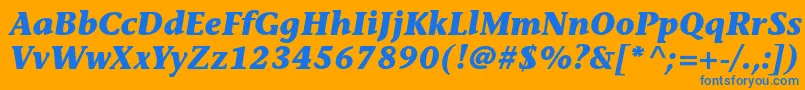 StoneinformalstdBolditalic Font – Blue Fonts on Orange Background