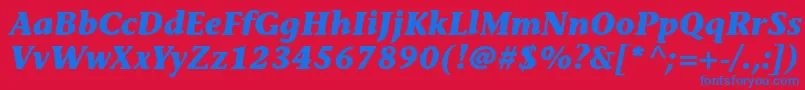 StoneinformalstdBolditalic Font – Blue Fonts on Red Background