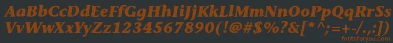 Шрифт StoneinformalstdBolditalic – коричневые шрифты на чёрном фоне