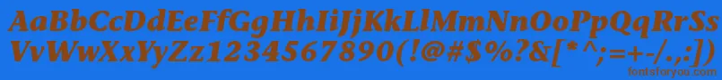 StoneinformalstdBolditalic Font – Brown Fonts on Blue Background