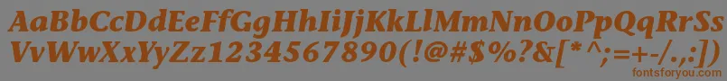 StoneinformalstdBolditalic Font – Brown Fonts on Gray Background