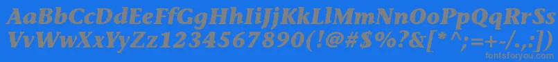 StoneinformalstdBolditalic Font – Gray Fonts on Blue Background