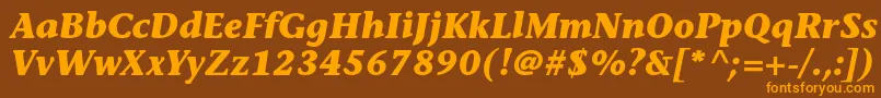 StoneinformalstdBolditalic Font – Orange Fonts on Brown Background