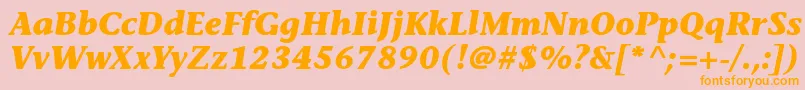 StoneinformalstdBolditalic Font – Orange Fonts on Pink Background
