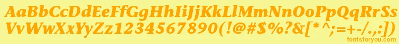 StoneinformalstdBolditalic Font – Orange Fonts on Yellow Background