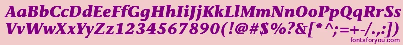 StoneinformalstdBolditalic Font – Purple Fonts on Pink Background