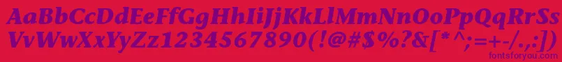 StoneinformalstdBolditalic Font – Purple Fonts on Red Background