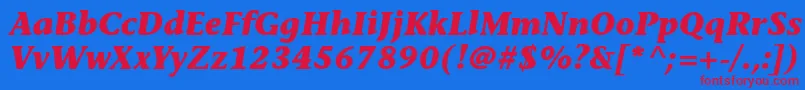 StoneinformalstdBolditalic Font – Red Fonts on Blue Background