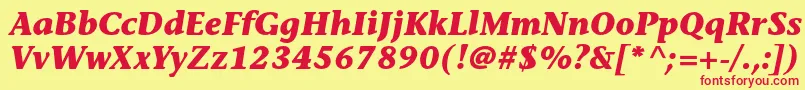 StoneinformalstdBolditalic Font – Red Fonts on Yellow Background