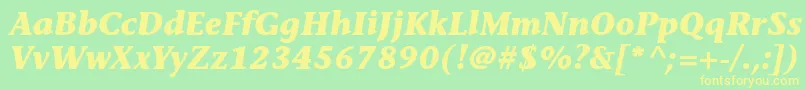 StoneinformalstdBolditalic Font – Yellow Fonts on Green Background