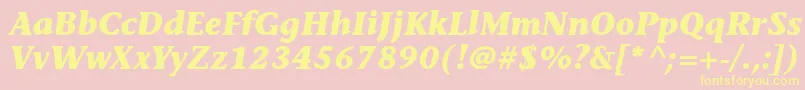 StoneinformalstdBolditalic Font – Yellow Fonts on Pink Background