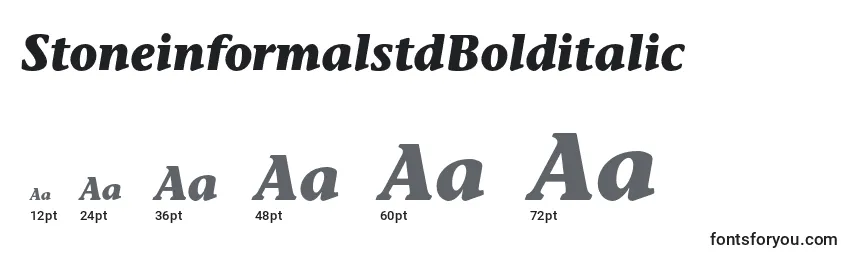 StoneinformalstdBolditalic Font Sizes