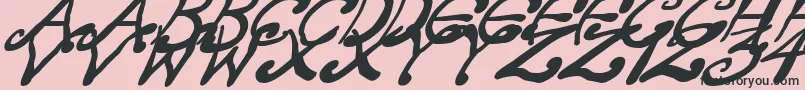 CreepyScrawlyItalic Font – Black Fonts on Pink Background