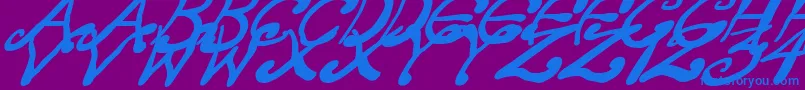 fuente CreepyScrawlyItalic – Fuentes Azules Sobre Fondo Morado