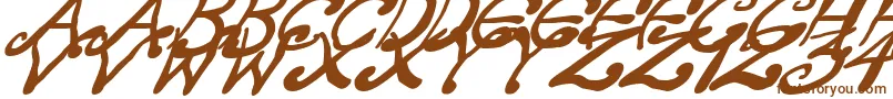 CreepyScrawlyItalic-fontti – ruskeat fontit valkoisella taustalla