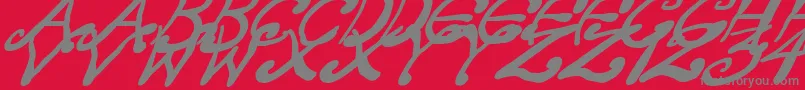 CreepyScrawlyItalic Font – Gray Fonts on Red Background