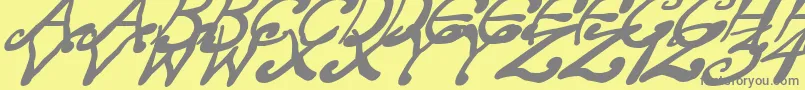 CreepyScrawlyItalic Font – Gray Fonts on Yellow Background