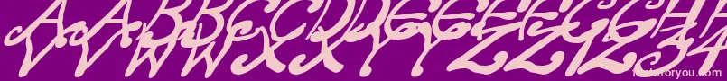 Police CreepyScrawlyItalic – polices roses sur fond violet
