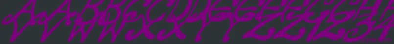 CreepyScrawlyItalic-Schriftart – Violette Schriften auf schwarzem Hintergrund