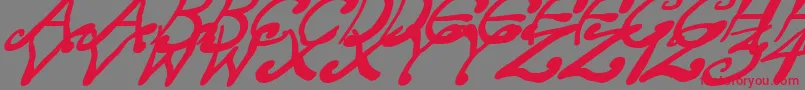 Police CreepyScrawlyItalic – polices rouges sur fond gris