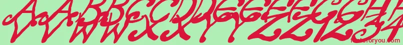 fuente CreepyScrawlyItalic – Fuentes Rojas Sobre Fondo Verde