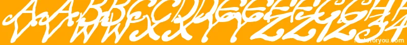 フォントCreepyScrawlyItalic – オレンジの背景に白い文字
