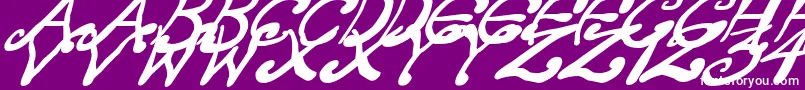 CreepyScrawlyItalic Font – White Fonts on Purple Background