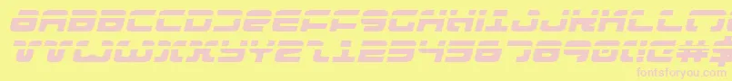 Шрифт ExedoreLaserExpItalic – розовые шрифты на жёлтом фоне