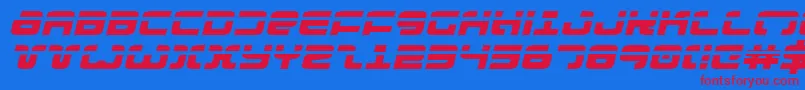 ExedoreLaserExpItalic Font – Red Fonts on Blue Background