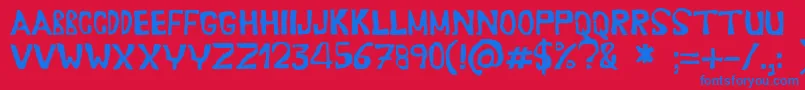 Erasaur Font – Blue Fonts on Red Background