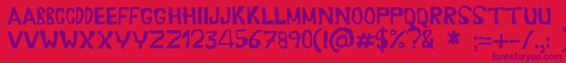 Erasaur Font – Purple Fonts on Red Background