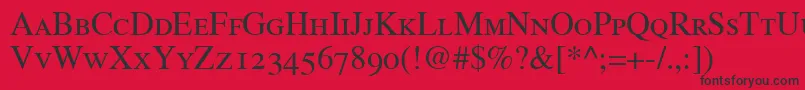 TimesRomanSmallCapsOldStyleFigures Font – Black Fonts on Red Background