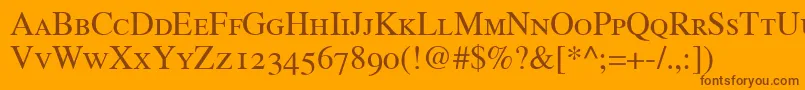 TimesRomanSmallCapsOldStyleFigures Font – Brown Fonts on Orange Background