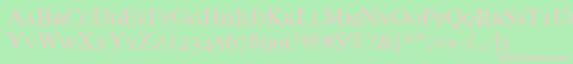 TimesRomanSmallCapsOldStyleFigures Font – Pink Fonts on Green Background