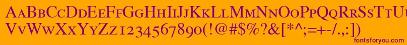 TimesRomanSmallCapsOldStyleFigures Font – Purple Fonts on Orange Background