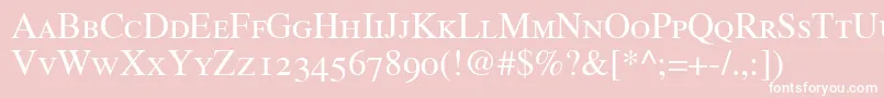 TimesRomanSmallCapsOldStyleFigures Font – White Fonts on Pink Background