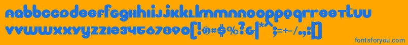 Mignone Font – Blue Fonts on Orange Background