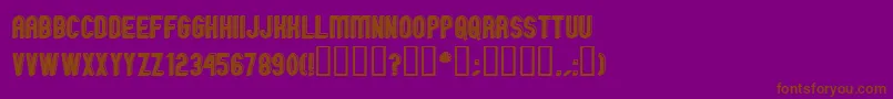 フォントGmExpOffsetOutline – 紫色の背景に茶色のフォント