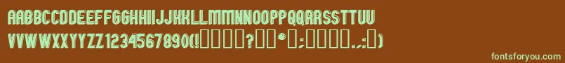 GmExpOffsetOutline Font – Green Fonts on Brown Background